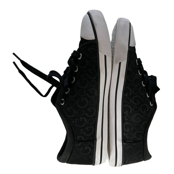 G by Guess Womens Black & White Fabric Low Top Lace Up Sneakers USA size 8.5 - Picture 2 of 6